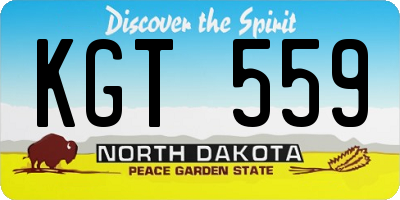 ND license plate KGT559