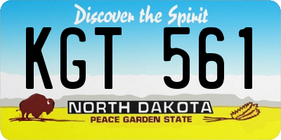 ND license plate KGT561