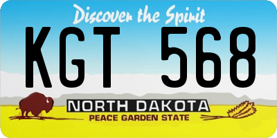 ND license plate KGT568