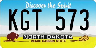 ND license plate KGT573