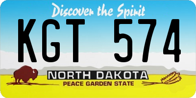 ND license plate KGT574