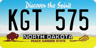 ND license plate KGT575