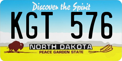 ND license plate KGT576