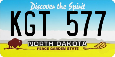 ND license plate KGT577