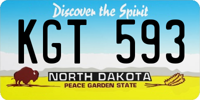 ND license plate KGT593