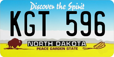 ND license plate KGT596