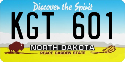 ND license plate KGT601