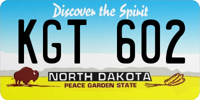 ND license plate KGT602