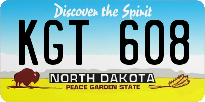 ND license plate KGT608