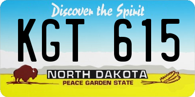 ND license plate KGT615