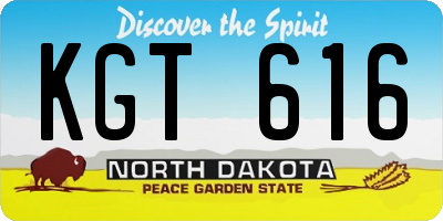 ND license plate KGT616