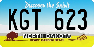 ND license plate KGT623