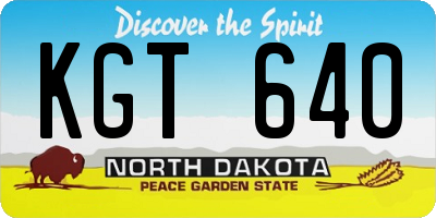 ND license plate KGT640
