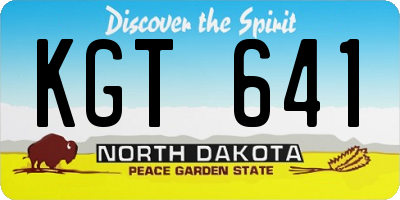 ND license plate KGT641