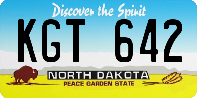 ND license plate KGT642