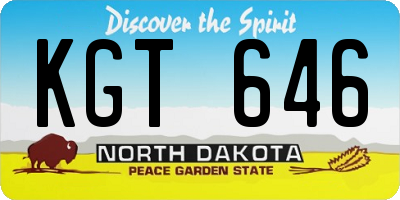 ND license plate KGT646