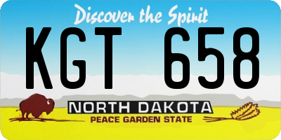 ND license plate KGT658