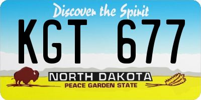 ND license plate KGT677