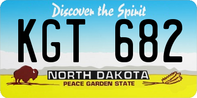 ND license plate KGT682