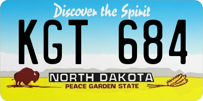 ND license plate KGT684