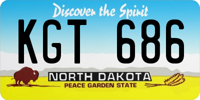 ND license plate KGT686