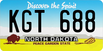 ND license plate KGT688