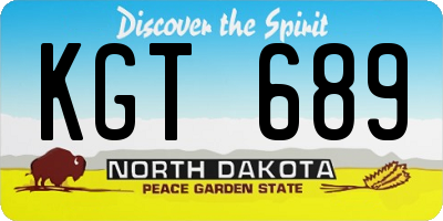ND license plate KGT689