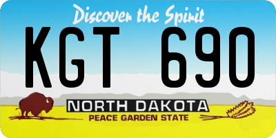 ND license plate KGT690