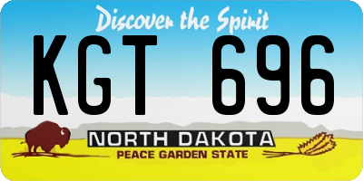 ND license plate KGT696