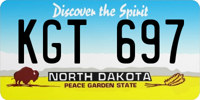 ND license plate KGT697