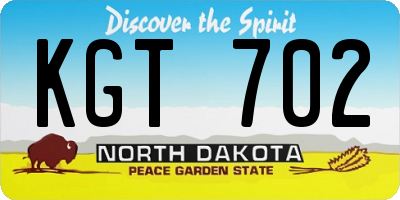 ND license plate KGT702