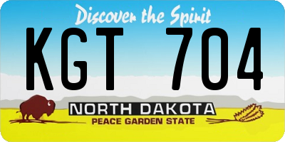 ND license plate KGT704
