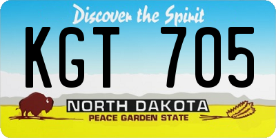 ND license plate KGT705