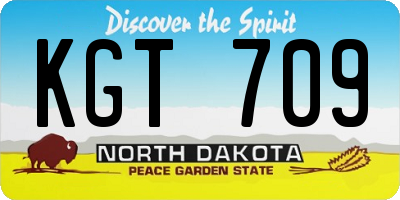 ND license plate KGT709