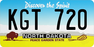 ND license plate KGT720