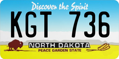 ND license plate KGT736