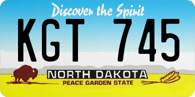 ND license plate KGT745
