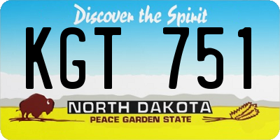 ND license plate KGT751