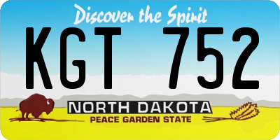 ND license plate KGT752