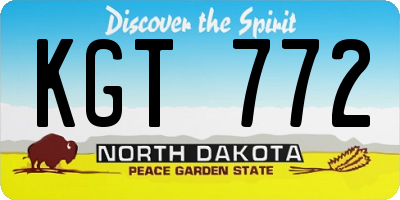 ND license plate KGT772