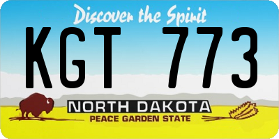 ND license plate KGT773