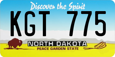 ND license plate KGT775