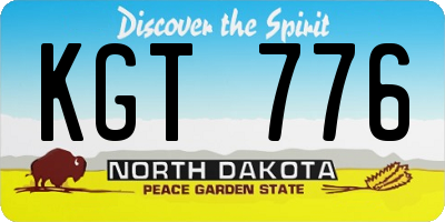 ND license plate KGT776