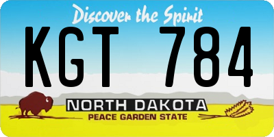ND license plate KGT784