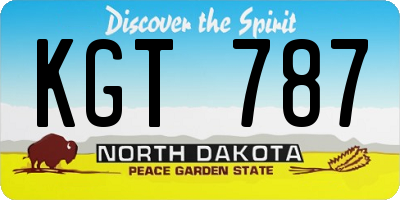 ND license plate KGT787