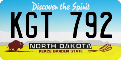 ND license plate KGT792