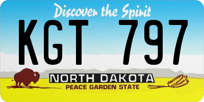 ND license plate KGT797