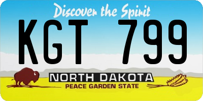 ND license plate KGT799