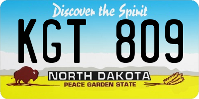 ND license plate KGT809