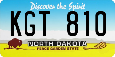 ND license plate KGT810